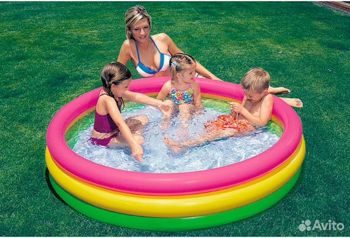 Надувной детский бассейн огромный 183смХ38см