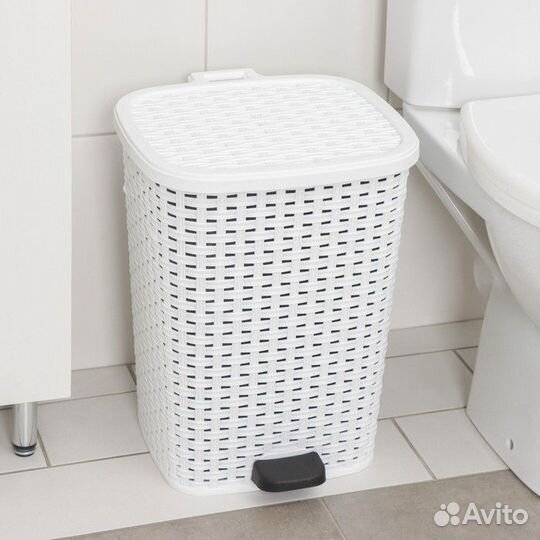 Ведро для мусора с педалью 'Плетёное', 26 л, цвет