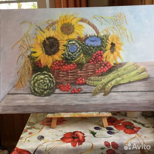 Картина подсолнухи маслом