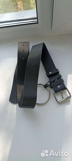 Ремень женский кожаный черный