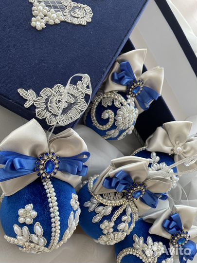 Набор новогодних шаров 5шт к коробе