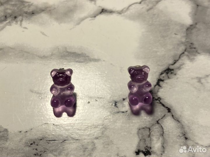 Сережки и ожерелье с мишками
