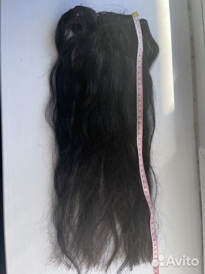 Волосы натуральные на заколках 45 см