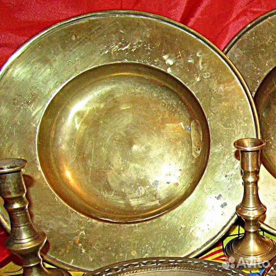 Тарелка.rar.19 век.Поднос.Латунь.Англия.Церковная