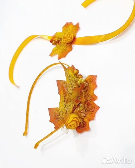 Ободок осень и браслет осенний листочек