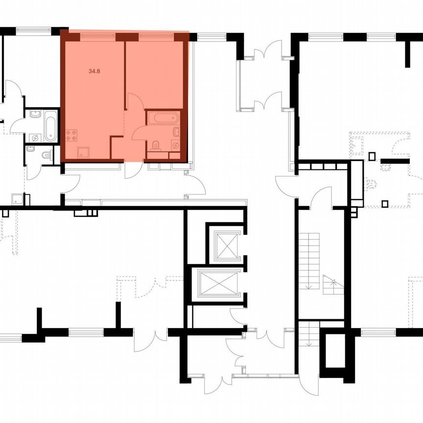 1-к. квартира, 34,8 м², 1/11 эт.