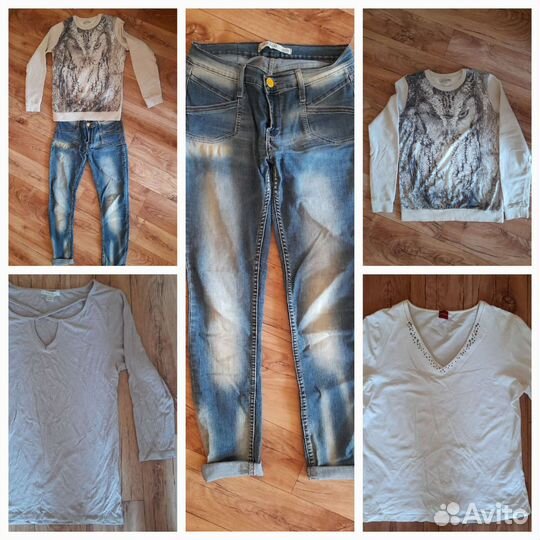 Вещи на девочку,4 шт. пакетом,джинсы,кофточки,р.42