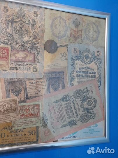 Денежное Панно. Боны, Монеты. Старинные. Оригиналы