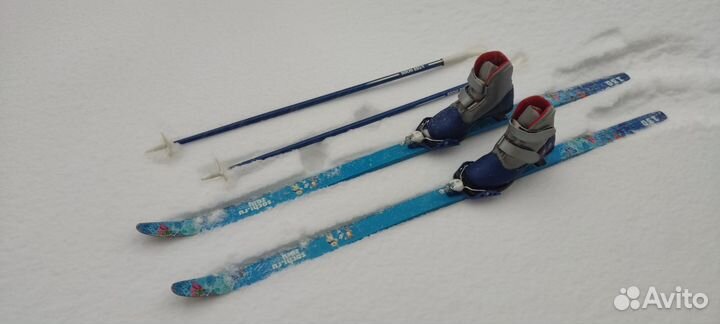 Лыжи 130,150,170см,палки, боты 33,35,37р