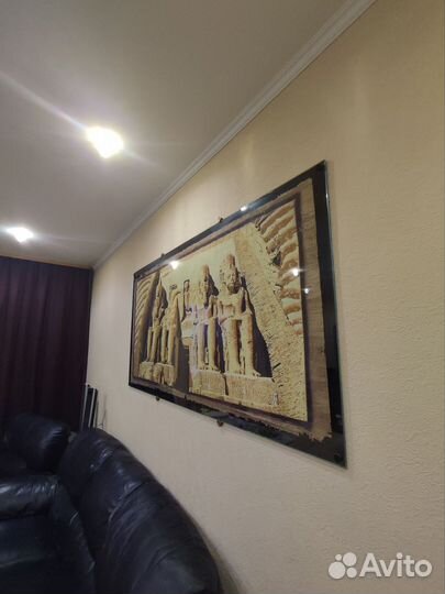 Папирус из Египта большой 190 на 98 см под стеклом
