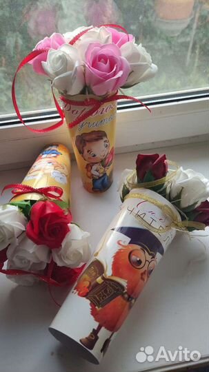 Букеты из мыльных (пенных) роз