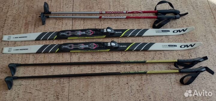 Детские беговые лыжи и палки