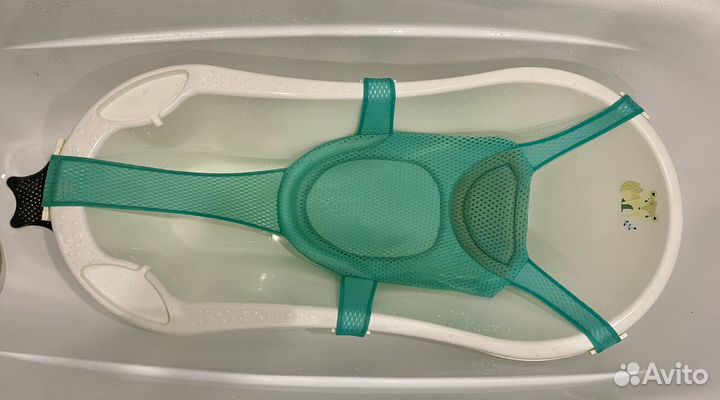 Детская ванночка со сливом для купания с гамаком