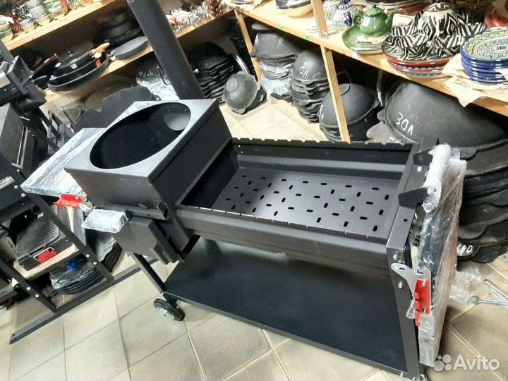 Мангал с печью под казан