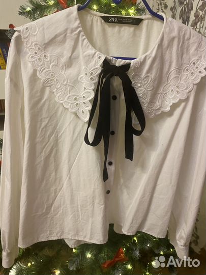 Юбка в складку mango, блузка с бантом zara