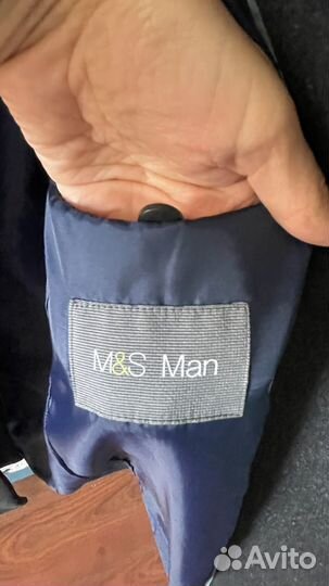 Драповое пальто мужское M&S зима осень