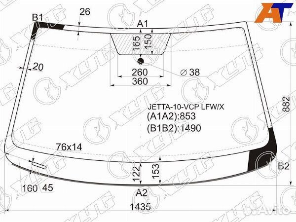 Стекло лобовое volkswagen jetta