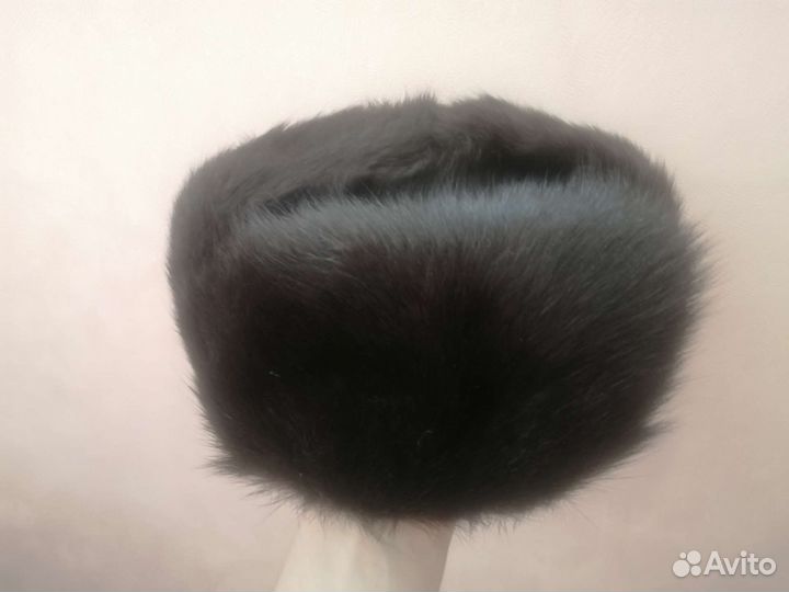 Норковая шапка мужская черная
