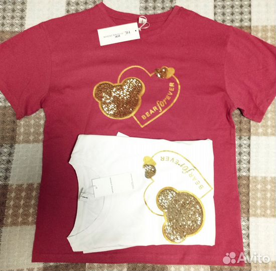 Футболки женские белая и брусничка цена за обе