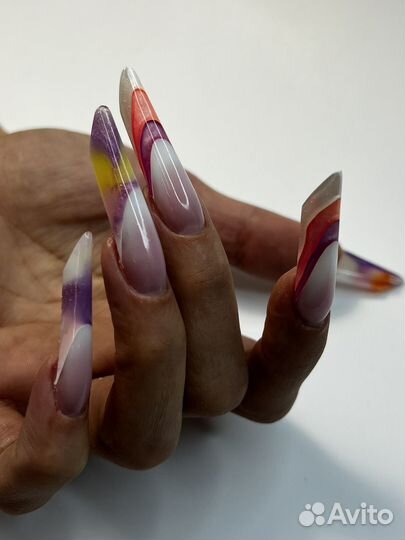 Наращивание ногтей выкладной френч маникюр педикюр