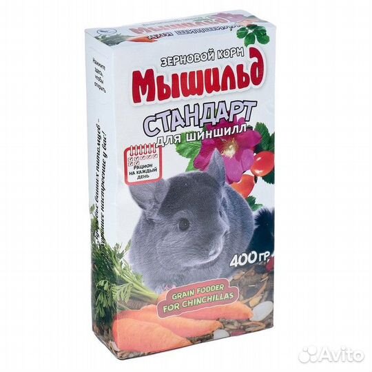 Зерновой корм для шиншилл, 400 гр, коробка