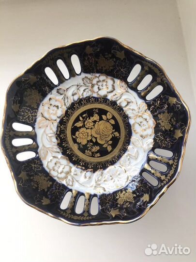 Вазочка Чехия Золотая роза