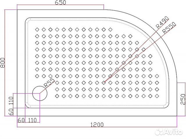 Акриловый поддон для душа Cezares Tray A 120x80 R