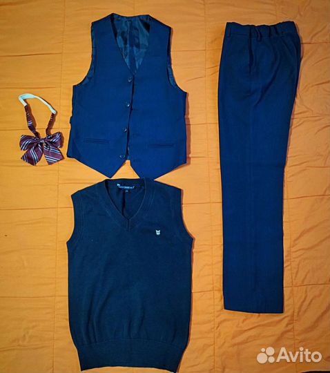 Школьные брюки жилетка костюм 134-140-146-152-158