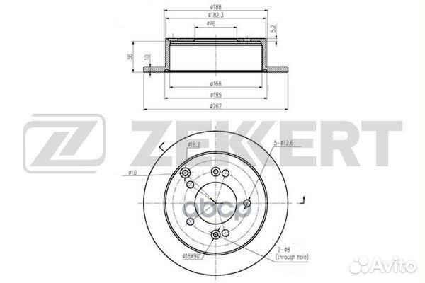 Диск торм. зад. Hyundai Tucson 04- Kia Sportag