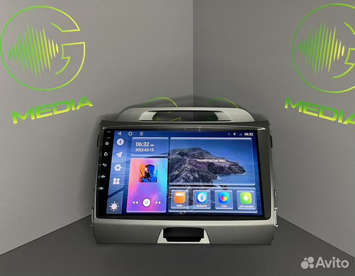 Магнитола Kia sportage 3, Android 12, 3/32gb, Qled