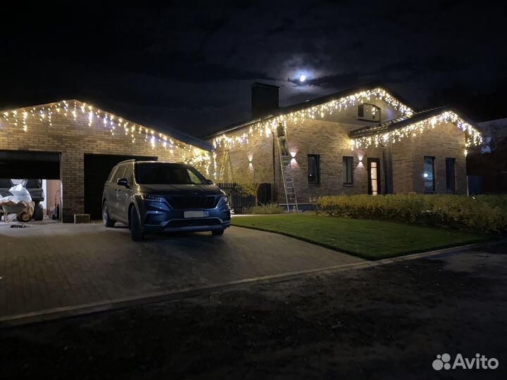 Новогодние Гирлянды Бахрома Установка