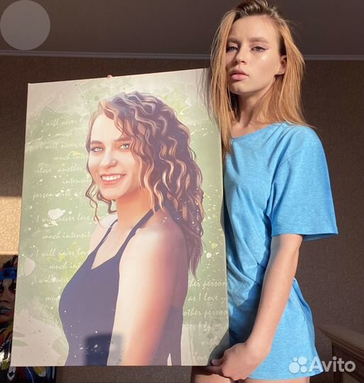 Портрет на холсте по фото (разные размеры)