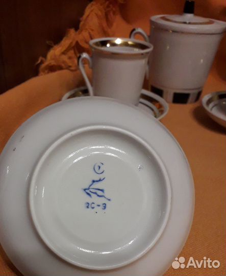 Кофейный сервиз СССР Городницкий фарфор на 6персон