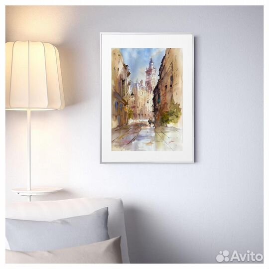 Акварель «Лилль» городской пейзаж