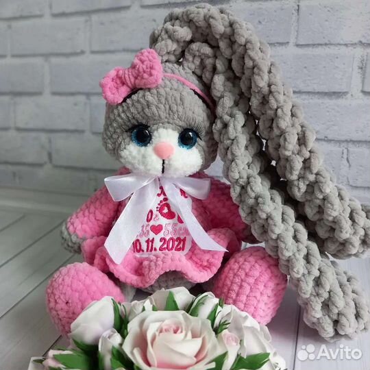 Плюшевый зайка, игрушка для детей, именная игрушка