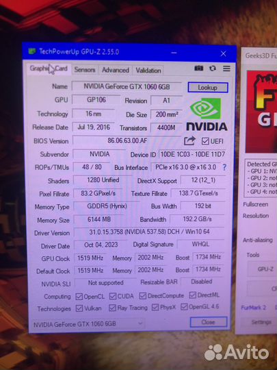 Видеокарта gtx 1060 6gb
