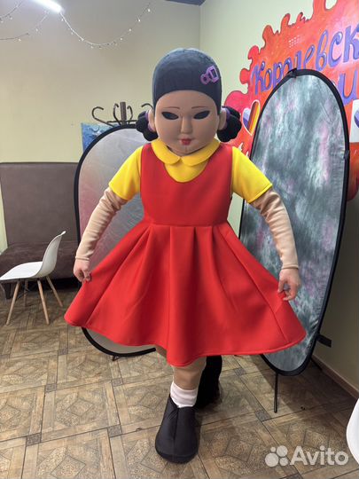 Костюм куклы из игры в кальмара ростовый