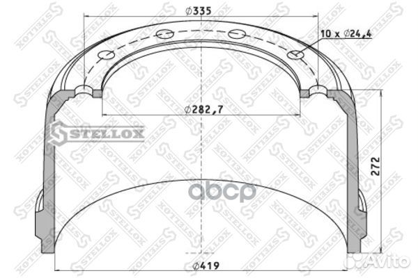 85-00052-SX торм.барабан 420x220/230 H271 d2