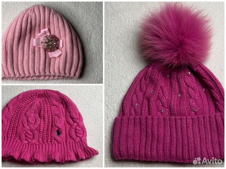 Розовые шапки для девочки