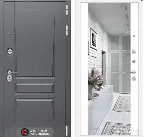 Дверь входная Серая шумо-изоляционная Платинум
