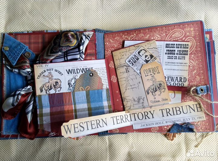Ковбой фотоальбом ручной работы