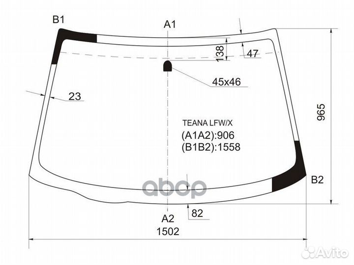 Стекло лобовое nissan teana 03-08 teana LFW/X XYG