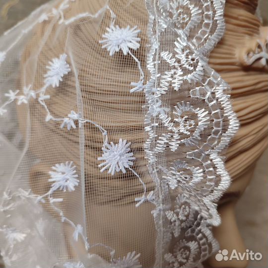 Платок для храма из гипюра, цв.белый