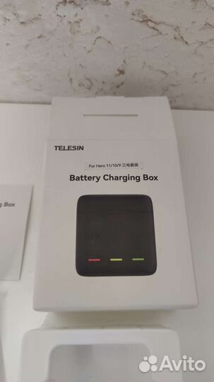 Зарядка GoPro 10/9 + 3 аккумулятора Telesin
