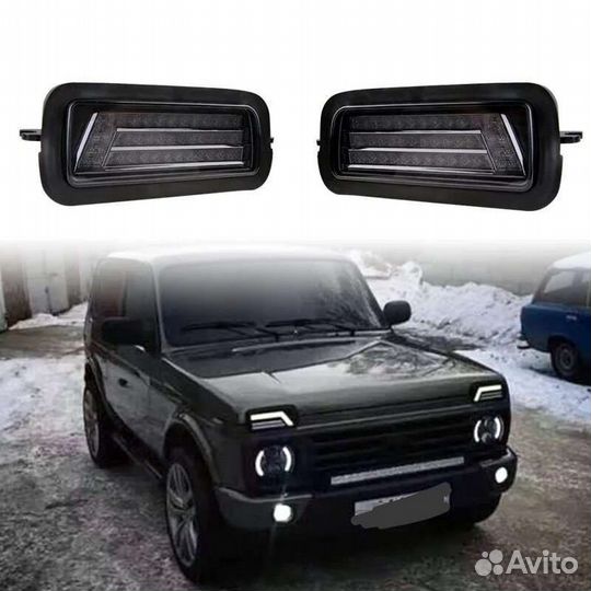 Светодиодные фары на Нива-Портер-Уаз Хантер 120W