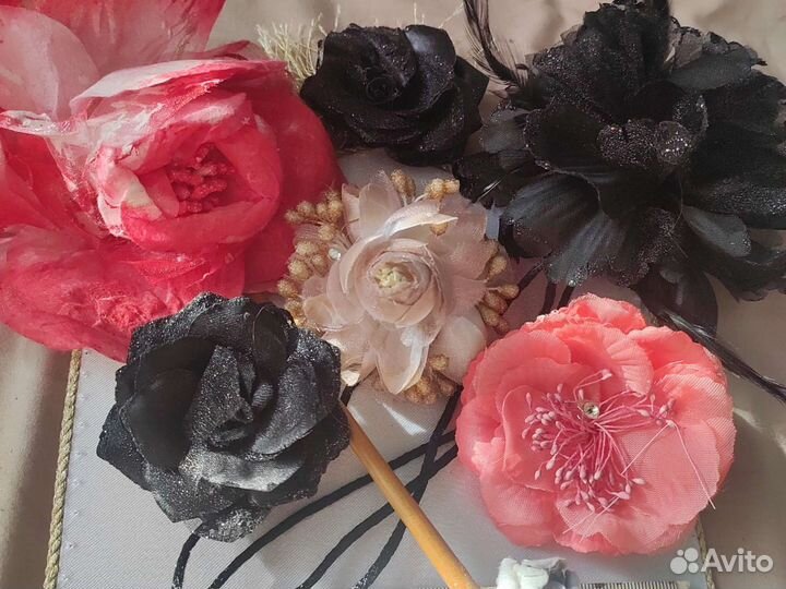 Броши цветы 7 шт цена за все