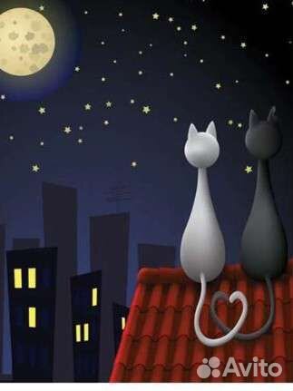 Шторы Сатен Коты на крыше