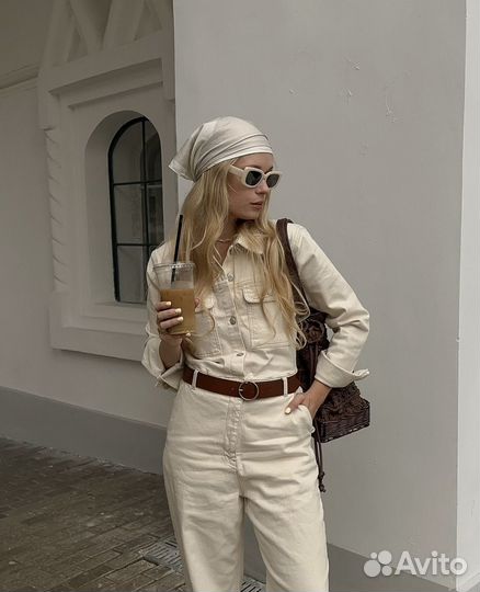 Джинсовый комбинезон lime с длинными рукавами