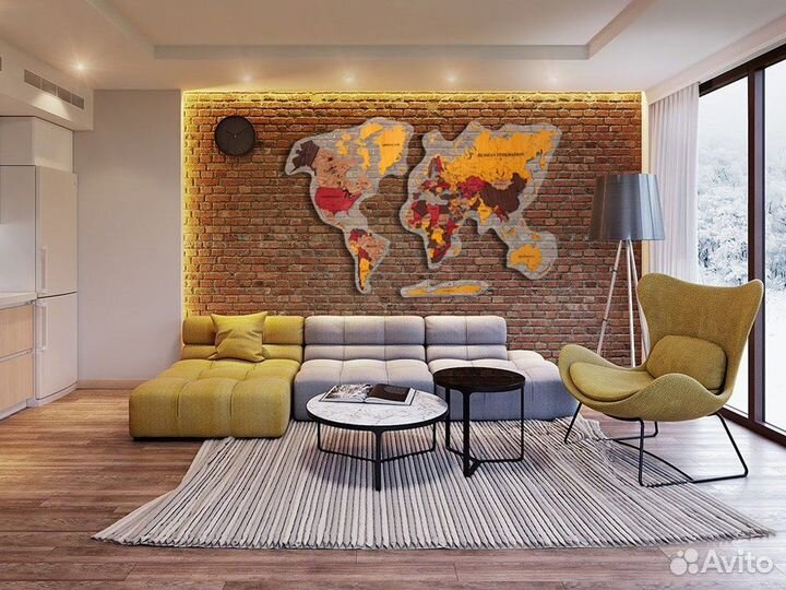 Карта мира из дерева Монтеверде Ярославль