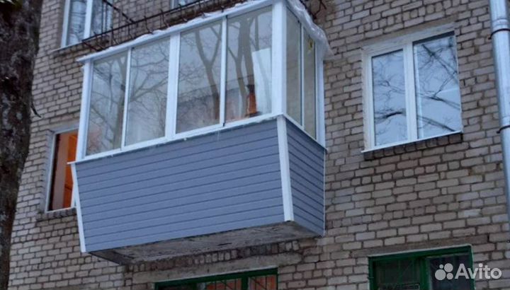 Остекление балкона 3200 на 1420 алюминиевое